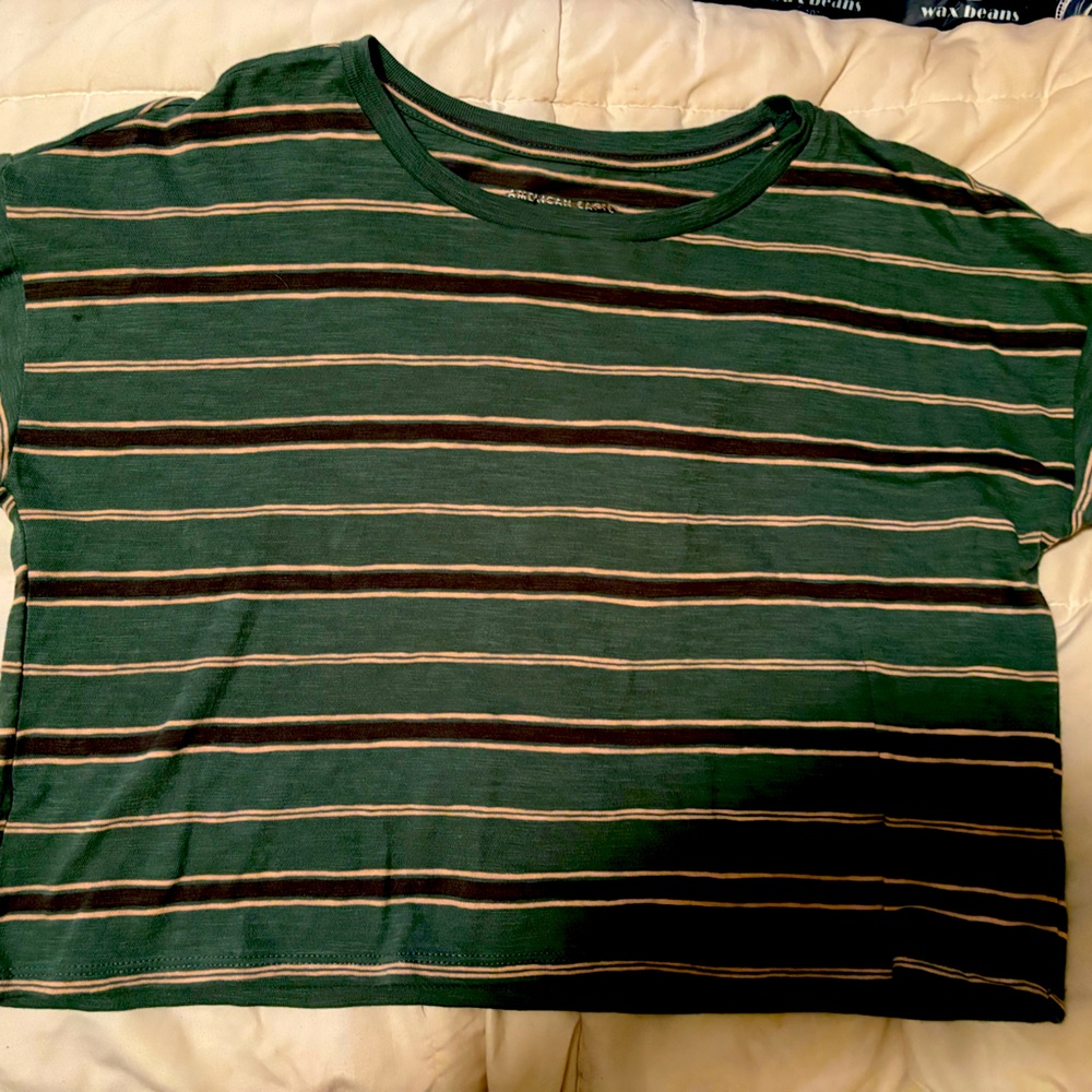 American Eagle striped crop t shirt
